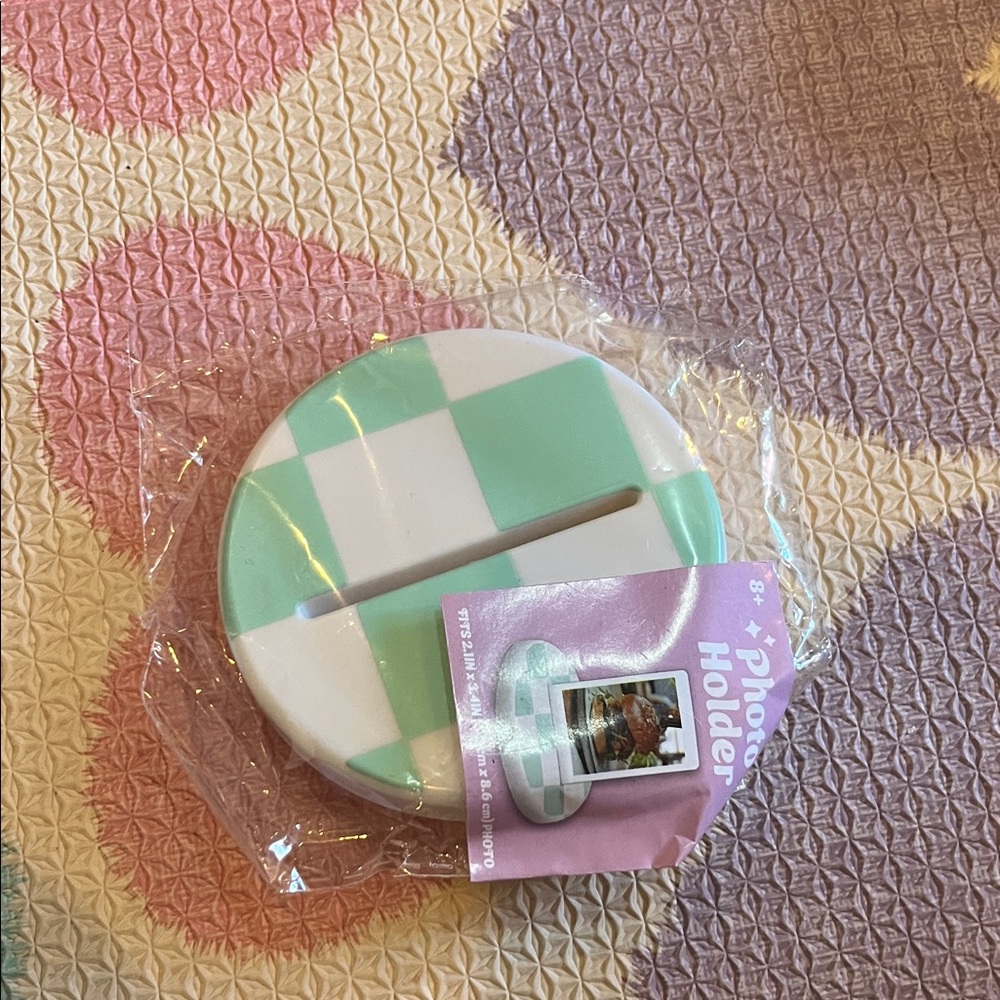 Mint Green and White Photo Holder